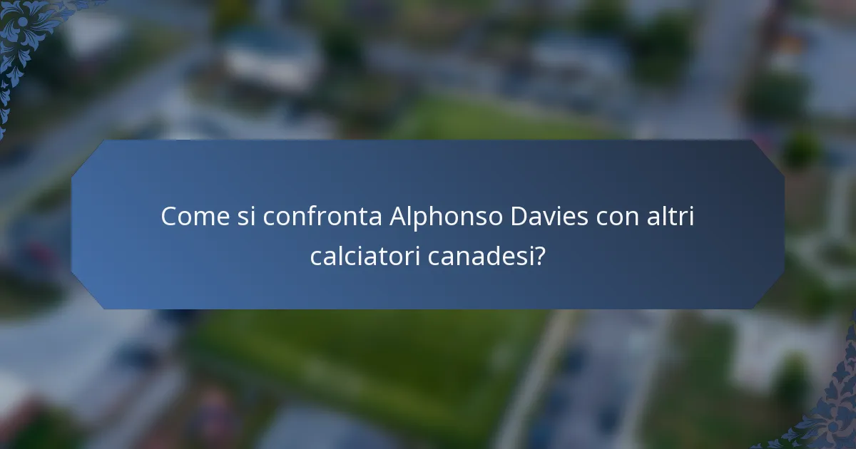 Come si confronta Alphonso Davies con altri calciatori canadesi?