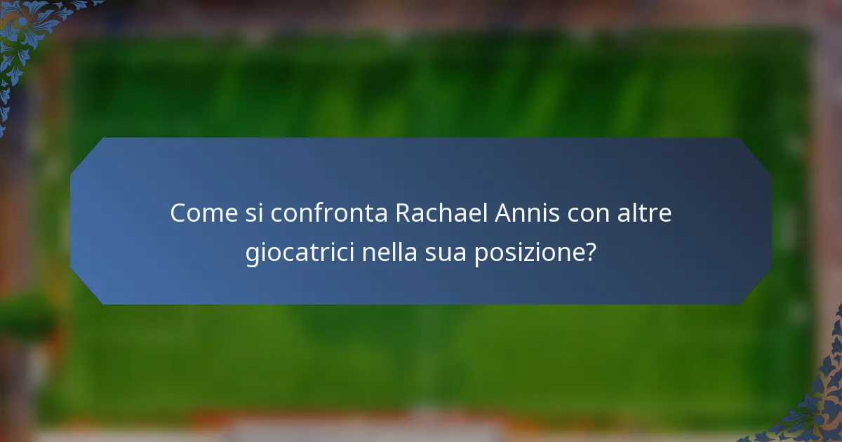 Come si confronta Rachael Annis con altre giocatrici nella sua posizione?