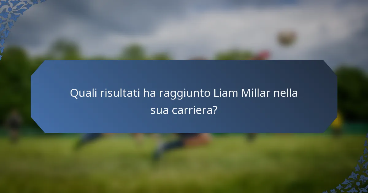 Quali risultati ha raggiunto Liam Millar nella sua carriera?