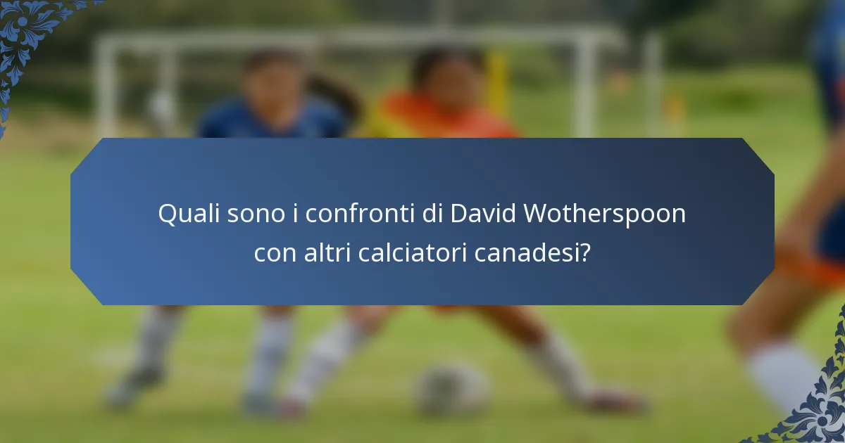 Quali sono i confronti di David Wotherspoon con altri calciatori canadesi?